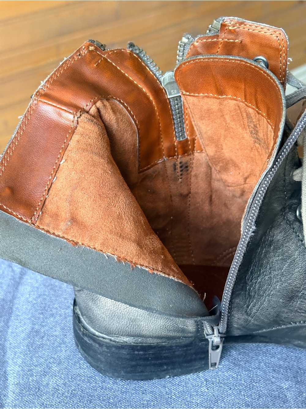 MIA Heritage Fatina Distressed Leather Combat Boots - Picture 13 of 16